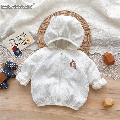 Cute Bear Baby Sun Protection Jacket – Lightweight UV Protective Coat for Infants & Toddlers