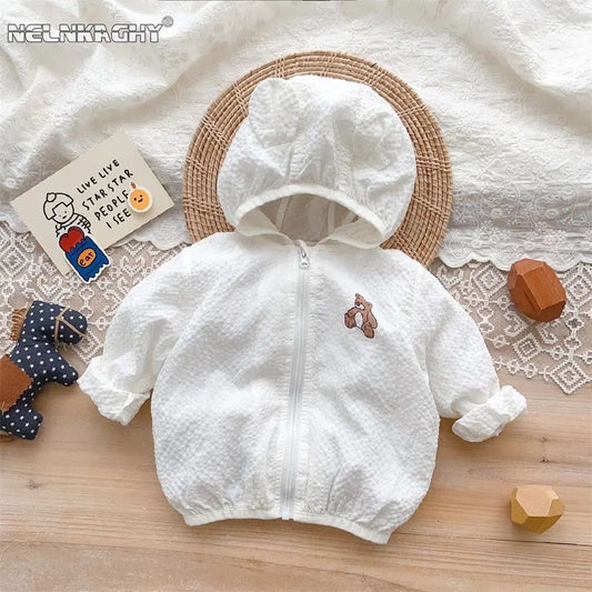 Cute Bear Baby Sun Protection Jacket – Lightweight UV Protective Coat for Infants & Toddlers
