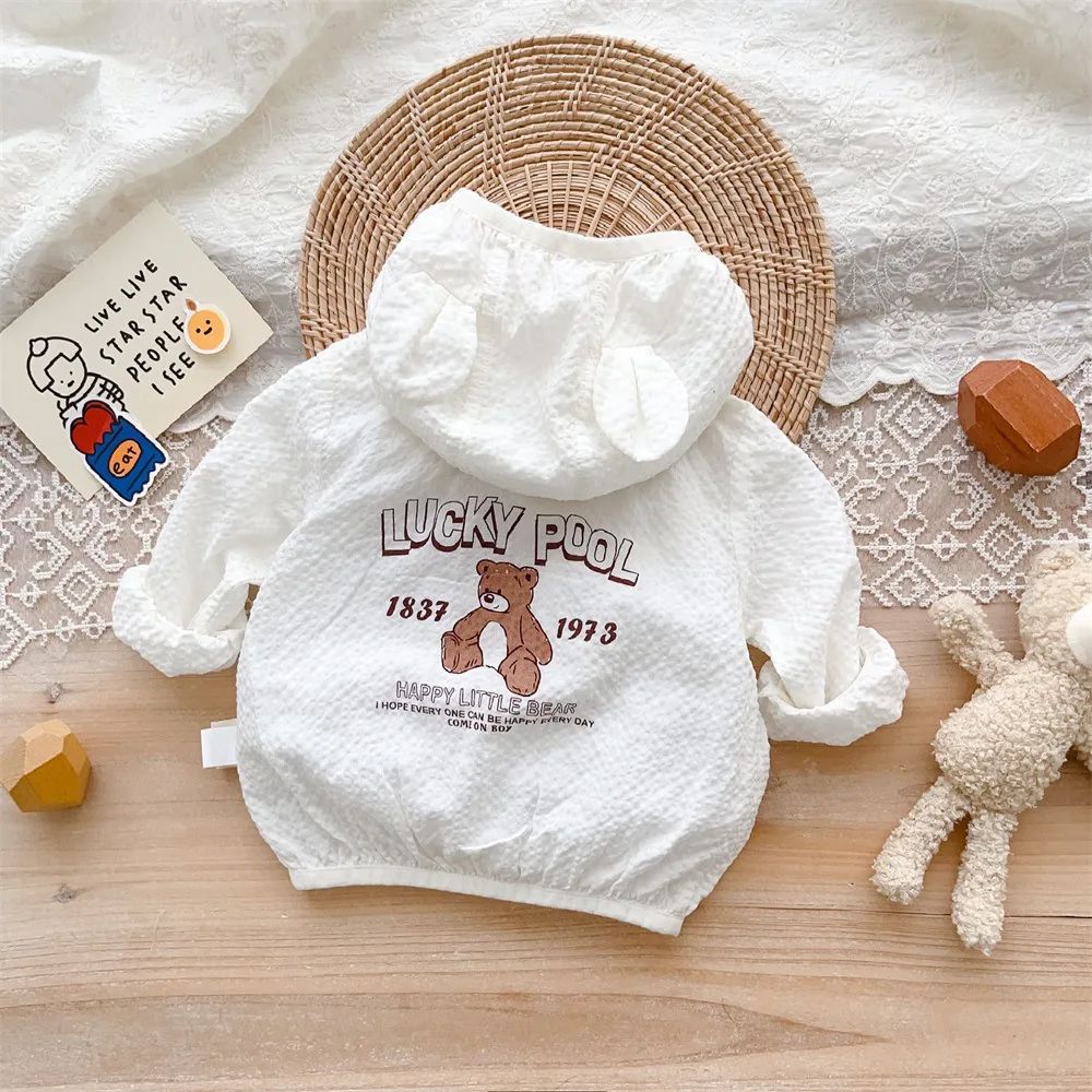 Cute Bear Baby Sun Protection Jacket – Lightweight UV Protective Coat for Infants & Toddlers