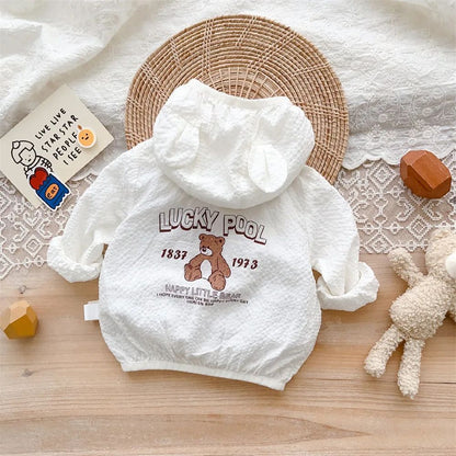 Cute Bear Baby Sun Protection Jacket – Lightweight UV Protective Coat for Infants & Toddlers