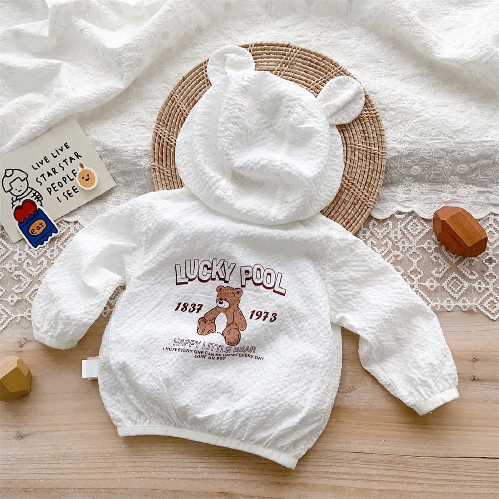 Cute Bear Baby Sun Protection Jacket – Lightweight UV Protective Coat for Infants & Toddlers