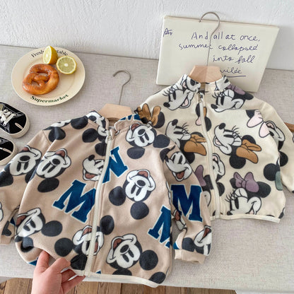 Disney Mickey Kids Lightweight Jacket – Cartoon Print Spring Autumn Coat for Boys & Girls (0–6Y)