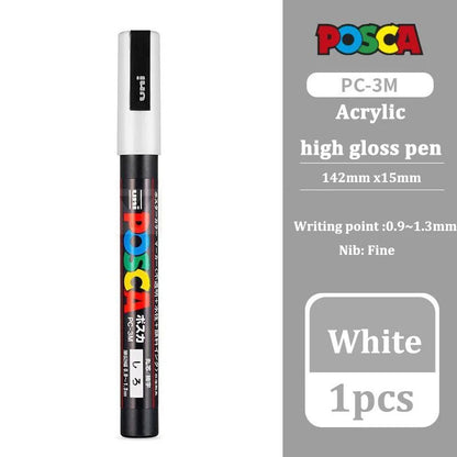 Uni Posca White Paint Marker Waterproof Acrylic Paint Pen for Art Posters Crafts and Design