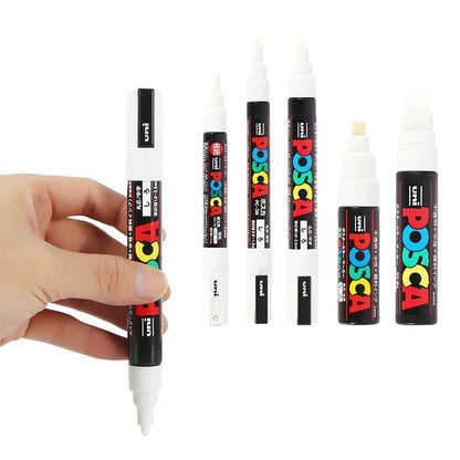 Uni Posca White Paint Marker Waterproof Acrylic Paint Pen for Art Posters Crafts and Design