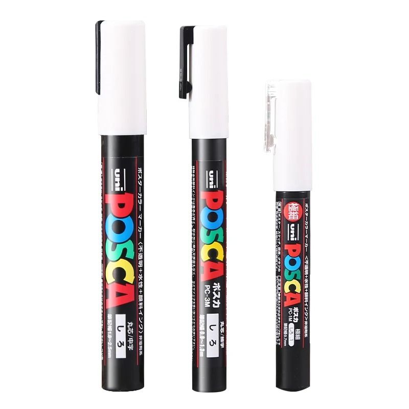 Uni Posca White Paint Marker Waterproof Acrylic Paint Pen for Art Posters Crafts and Design