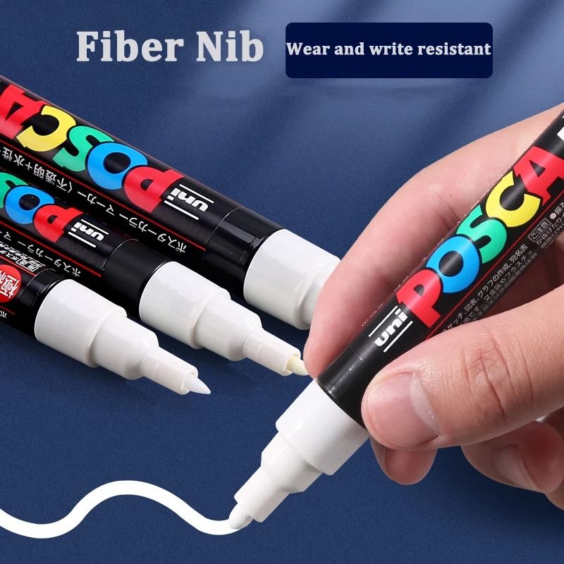 Uni Posca White Paint Marker Waterproof Acrylic Paint Pen for Art Posters Crafts and Design