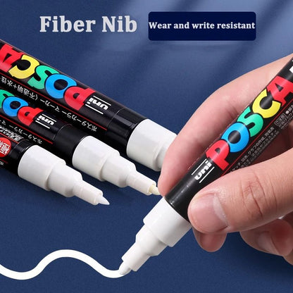 Uni Posca White Paint Marker Waterproof Acrylic Paint Pen for Art Posters Crafts and Design