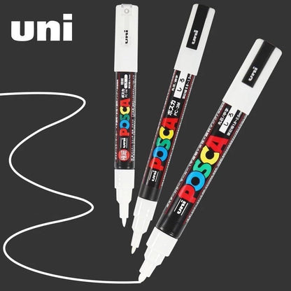 Uni Posca White Paint Marker Waterproof Acrylic Paint Pen for Art Posters Crafts and Design