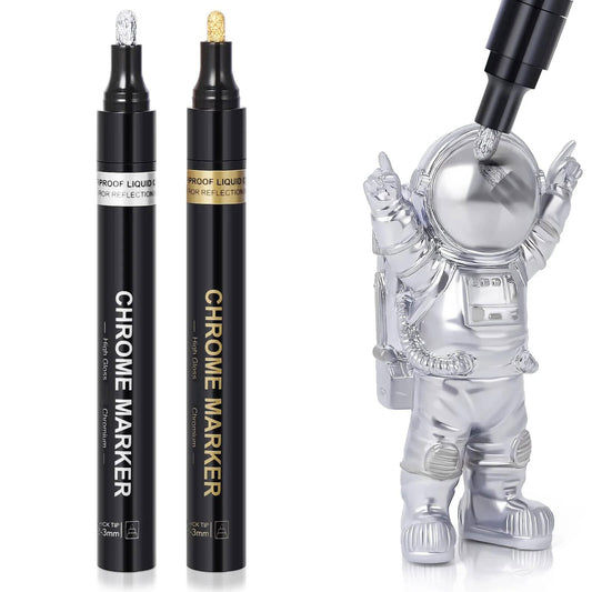 Reflective Chrome Marker Pens, Metallic Paint for DIY Car Styling, Crafts & Custom Designs