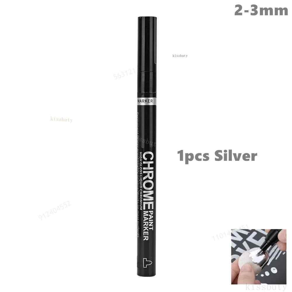 Reflective Chrome Marker Pens, Metallic Paint for DIY Car Styling, Crafts & Custom Designs
