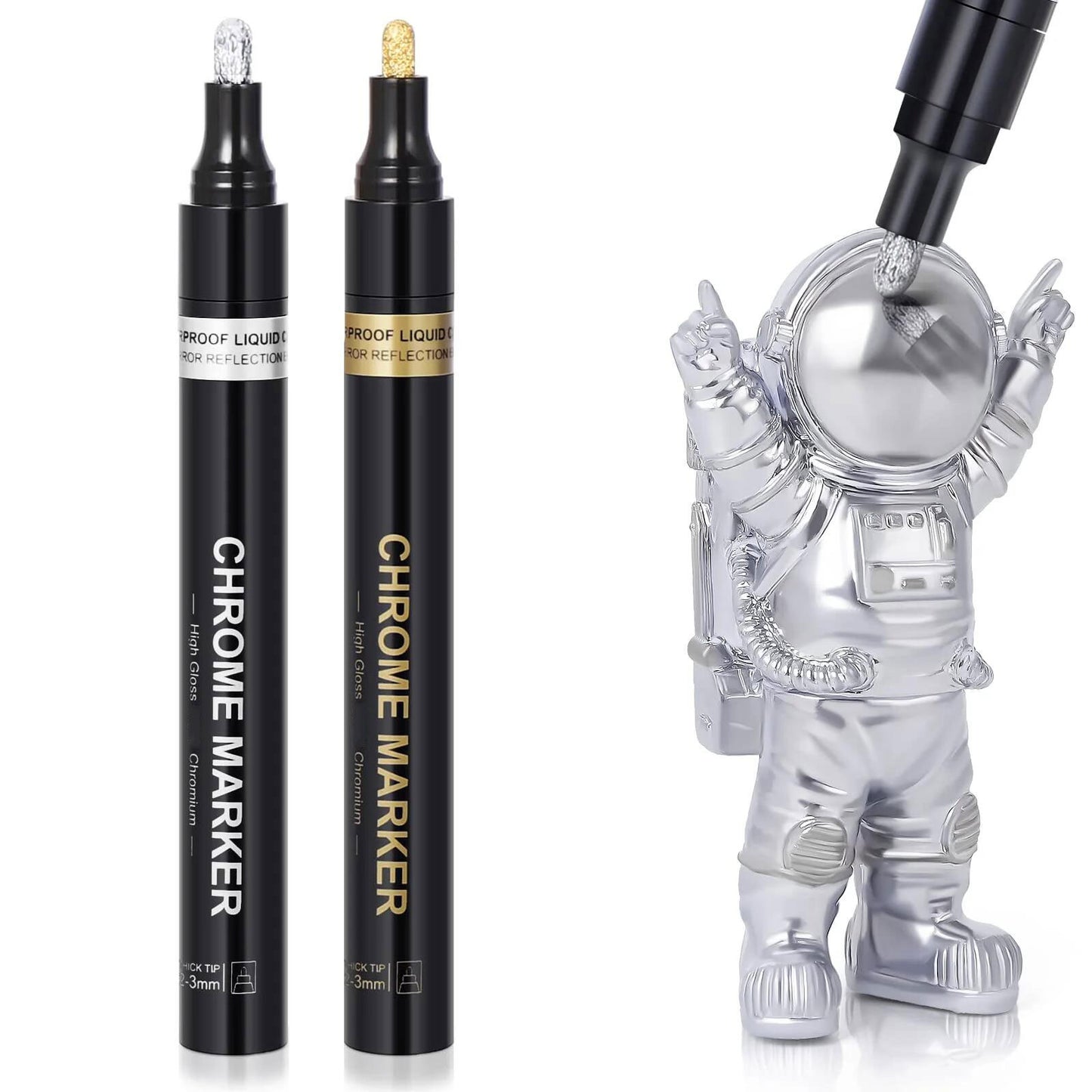 Reflective Chrome Marker Pens for Car Styling & DIY Projects | Metallic Gold, Silver & Chrome Paint