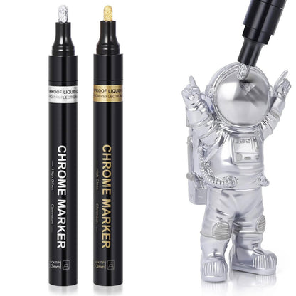 Reflective Chrome Marker Pens for Car Styling & DIY Projects | Metallic Gold, Silver & Chrome Paint