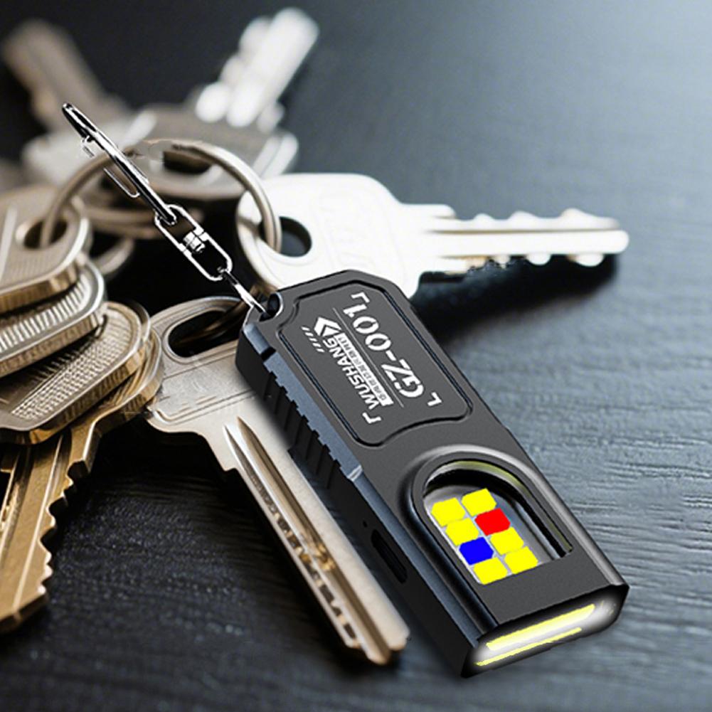 USB Rechargeable Keychain Flashlight  Compact Mini Work Light for Camping, Walking, and Pocket Use Set