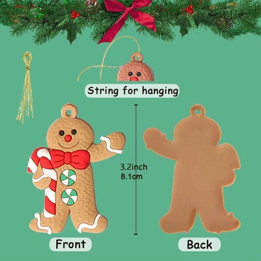 12-Piece Gingerbread Man Christmas Ornaments Cute Tree Hanging Decorations