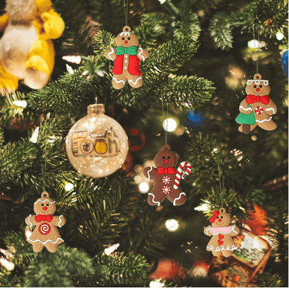 12-Piece Gingerbread Man Christmas Ornaments Cute Tree Hanging Decorations