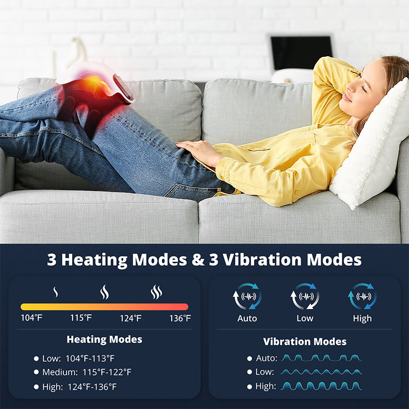 Wireless Heated Knee Massager with Vibration Therapy, Electric Heating Massage Knee Pad for Instant Relief