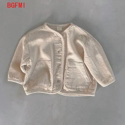 Kids Cotton Denim Jacket – Classic Korean Style Jean Coat for Boys & Girls (2–7Y)