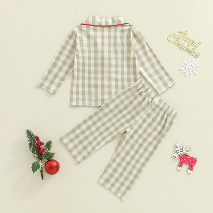 Cozy Gingerbread Plaid Christmas Baby Pajamas – 2-Piece Toddler Holiday Sleepwear Set