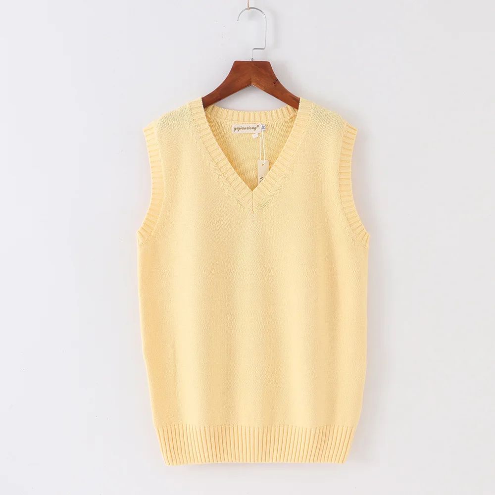 Japanese JK School Uniform Sweater Vest – Cute Anime V-Neck Knit Cosplay Vest for Girls & Women