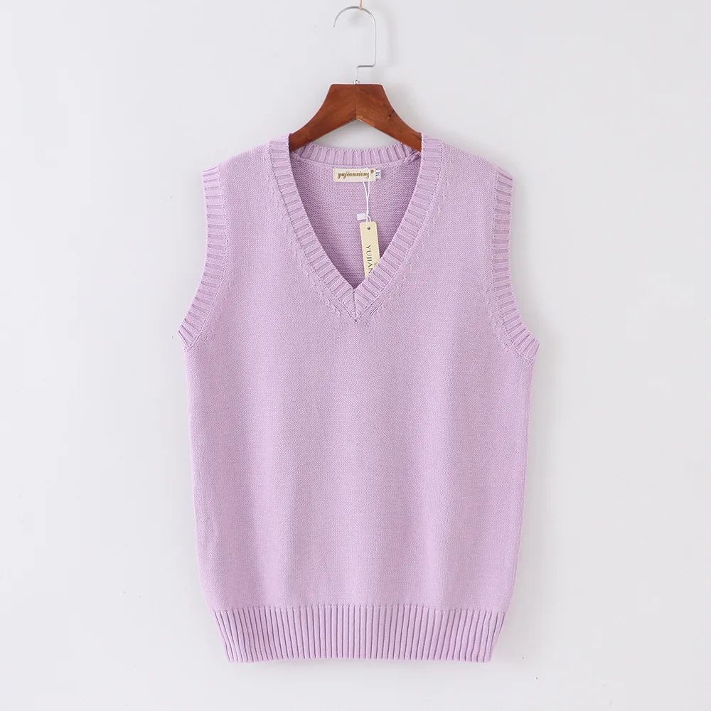 Japanese JK School Uniform Sweater Vest – Cute Anime V-Neck Knit Cosplay Vest for Girls & Women