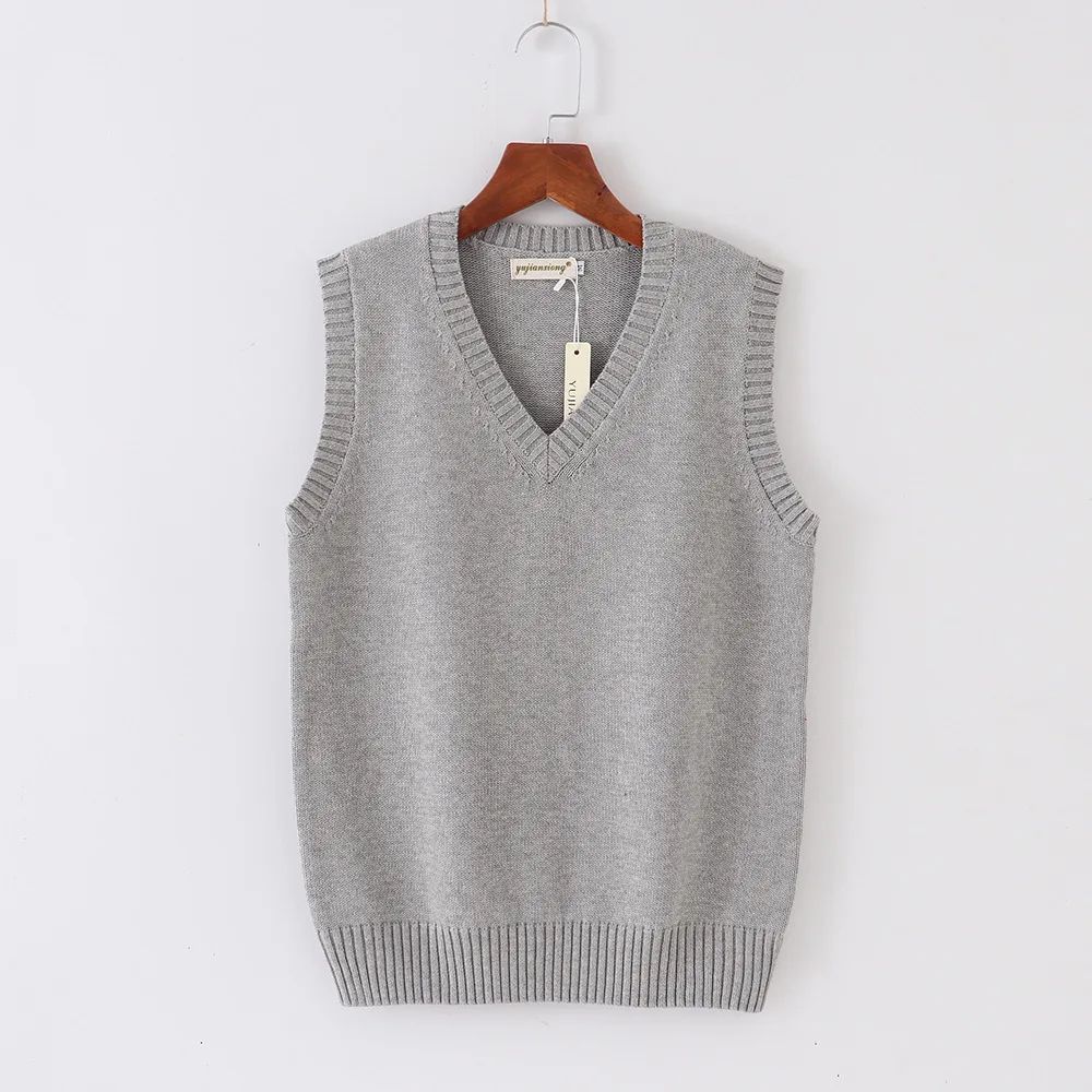 Japanese JK School Uniform Sweater Vest – Cute Anime V-Neck Knit Cosplay Vest for Girls & Women