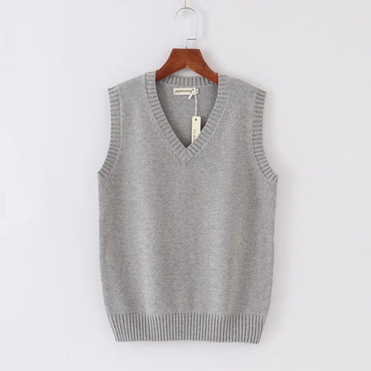 Japanese JK School Uniform Sweater Vest – Cute Anime V-Neck Knit Cosplay Vest for Girls & Women