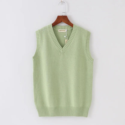 Japanese JK School Uniform Sweater Vest – Cute Anime V-Neck Knit Cosplay Vest for Girls & Women