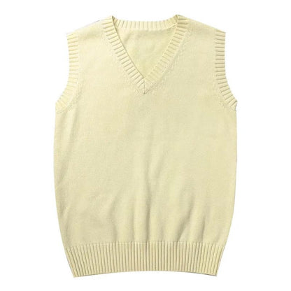 Japanese JK School Uniform Sweater Vest – Cute Anime V-Neck Knit Cosplay Vest for Girls & Women