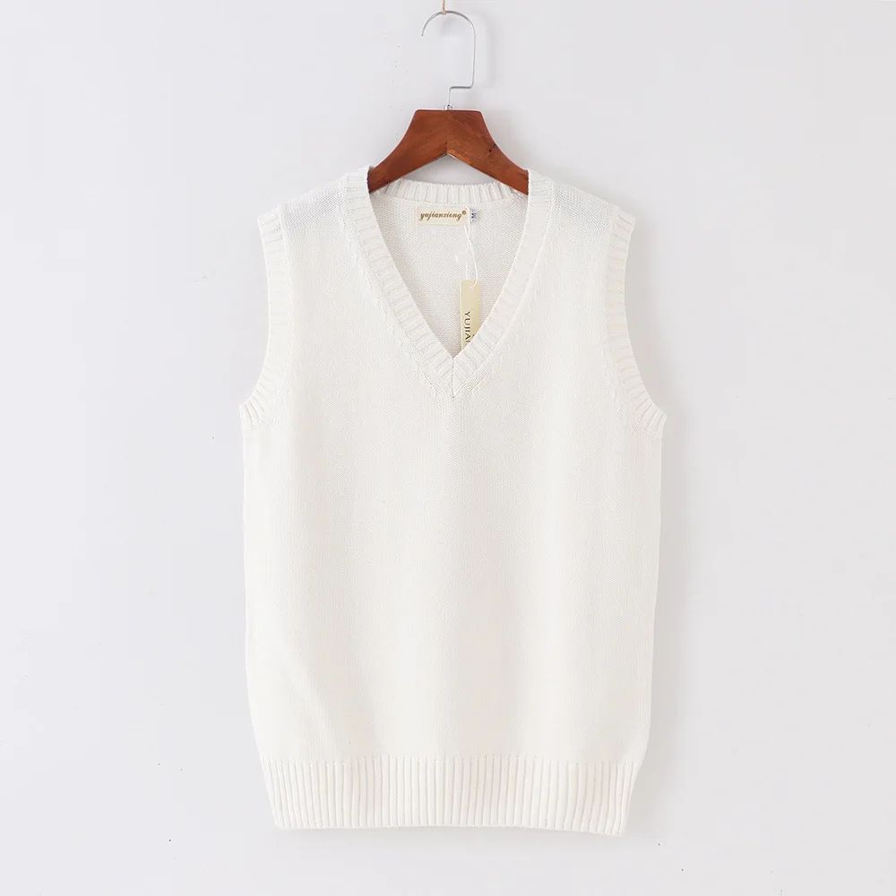 Japanese JK School Uniform Sweater Vest – Cute Anime V-Neck Knit Cosplay Vest for Girls & Women