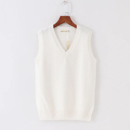 Japanese JK School Uniform Sweater Vest – Cute Anime V-Neck Knit Cosplay Vest for Girls & Women