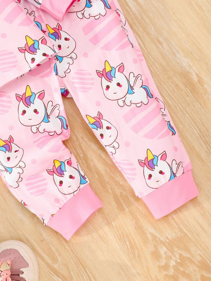 Rainbow Unicorn Baby Girl Pajamas Set – Soft Cotton Unicorn Pajamas for Girls Two-Piece Sleepwear