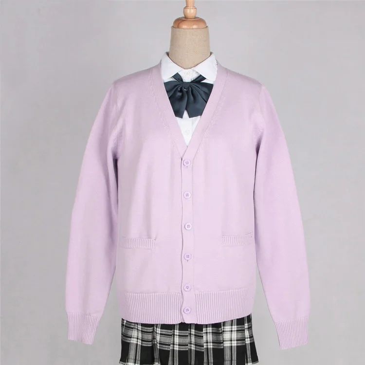 Japanese JK School Uniform Sweater Cardigan – Anime V-Neck Long Sleeve Knit Coat for Girls