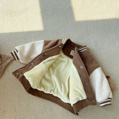 CozyVarsity Toddler Fleece Jacket – Warm Baby Baseball Jacket Kids Winter Coat