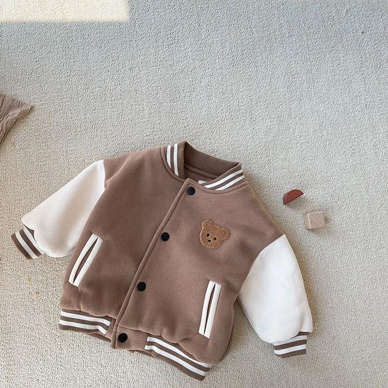 CozyVarsity Toddler Fleece Jacket – Warm Baby Baseball Jacket Kids Winter Coat