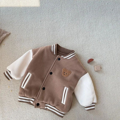 CozyVarsity Toddler Fleece Jacket – Warm Baby Baseball Jacket Kids Winter Coat