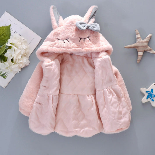 CozyHug Baby Girl Winter Coat – Cute Hooded Cold Protection Jacket with Matching Mini Bag