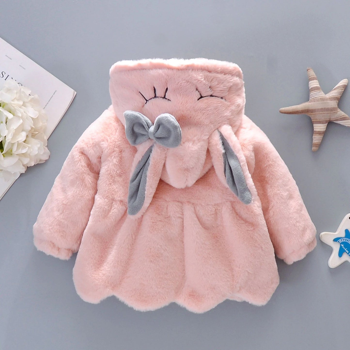 CozyHug Baby Girl Winter Coat – Cute Hooded Cold Protection Jacket with Matching Mini Bag