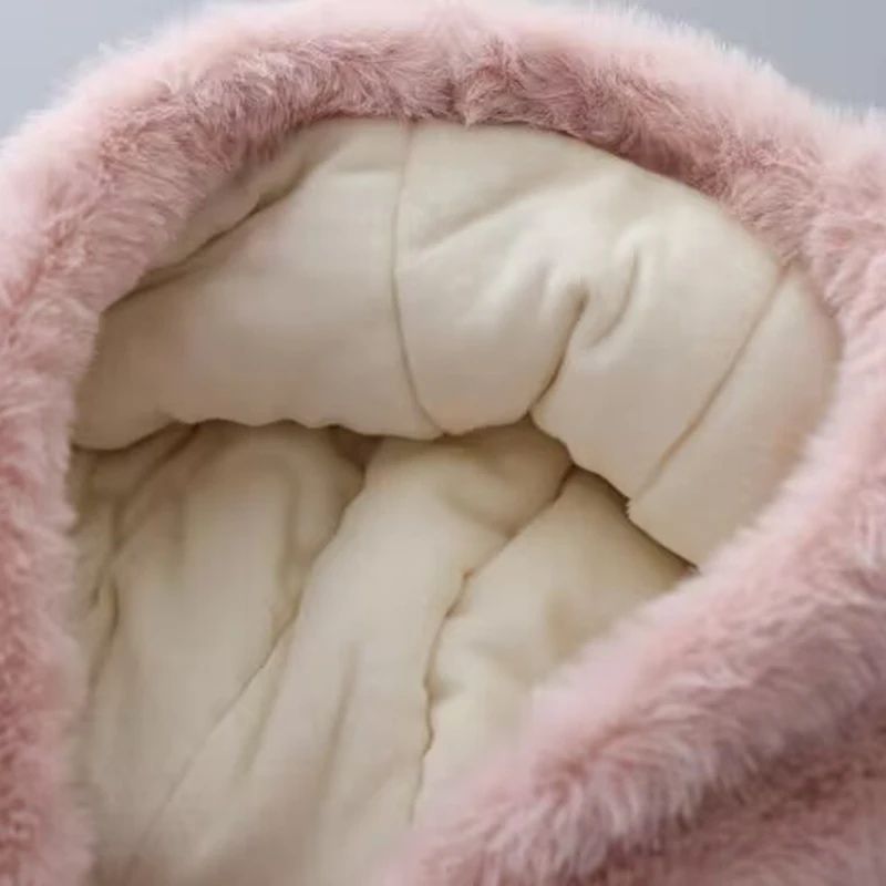 LuxeWarm Girls Winter Coat – Plush Kids Fur Hooded Jacket with Thick Padded Warmth