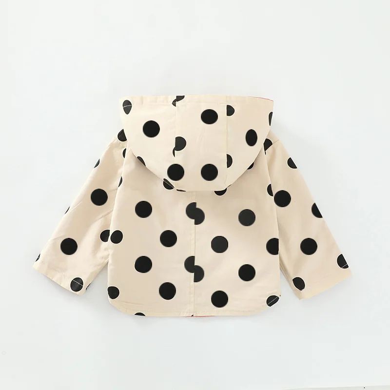 Reversible Polka Dot Kids Reversible Jacket – Lightweight Toddler Hooded Jacket for Spring & Autumn