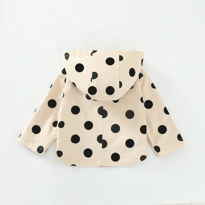 Reversible Polka Dot Kids Reversible Jacket – Lightweight Toddler Hooded Jacket for Spring & Autumn