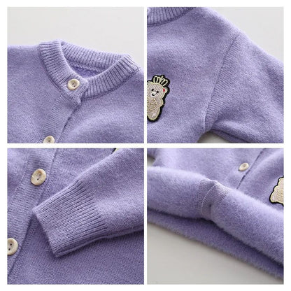 Spring Garden baby girl cardigan in Soft Cotton Knit for Toddlers