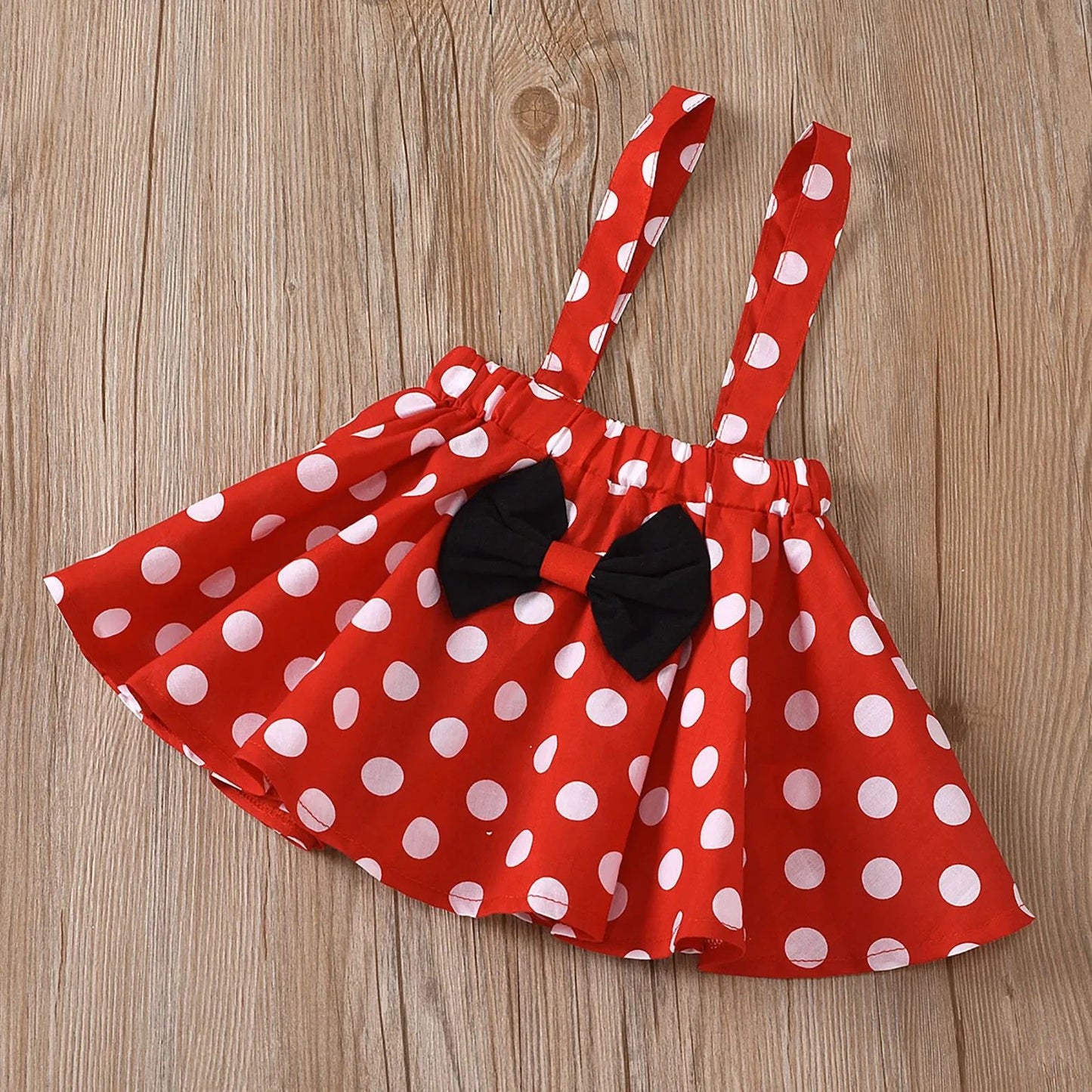 Minnie-Inspired Polka Dot Toddler Outfit Set with Headband – Cute Minnie toddler outfit for Birthdays & Dress-Up