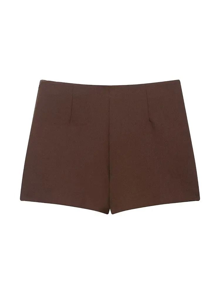 HH 2025 Autumn Asymmetric Culottes | Womens High-Waist A-Line Pantskirt with Metal Applique