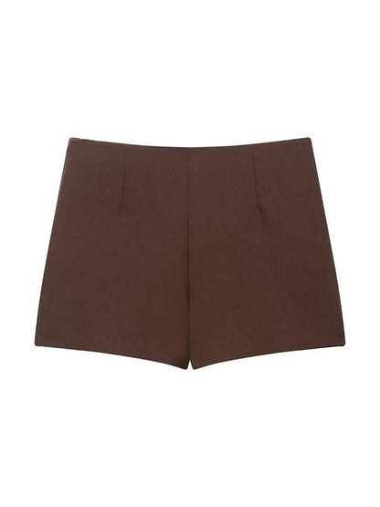 HH 2025 Autumn Asymmetric Culottes | Womens High-Waist A-Line Pantskirt with Metal Applique