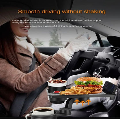 Multi-Functional Vehicle Console Expander with Integrated Dining Tray
