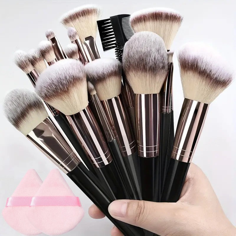 Soft Kabuki Makeup Brushes Set 20pcs Professional Foundation Blending Tools