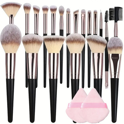 Soft Kabuki Makeup Brushes Set 20pcs Professional Foundation Blending Tools
