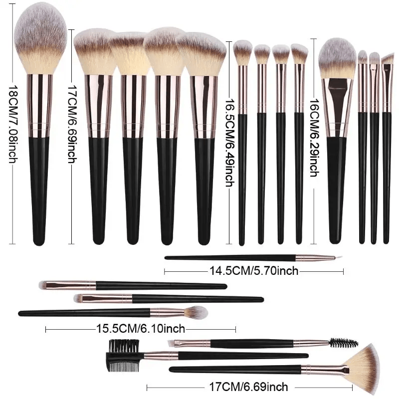 Soft Kabuki Makeup Brushes Set 20pcs Professional Foundation Blending Tools
