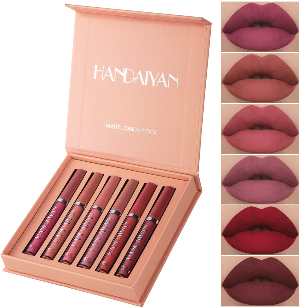 Long-Lasting Non-Stick Matte Liquid Lipstick Gift Box Edition with Lip Gloss