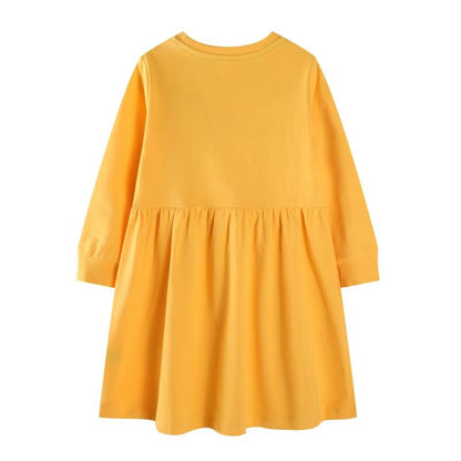 Jumping Meters Rainbow Sweater Dress Long Sleeve Girls Cotton Dress Autumn Winter Toddler Party Dress